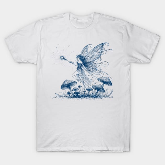 magic mushroom, shroom mushroom, mushroom fairy, mushroom psychedelic T-Shirt by Thunder Biscuit